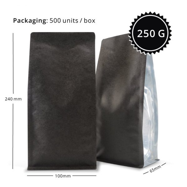 250g Box Bottom Bag with Clear Gusset - Image 2