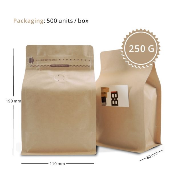 250g Box Bottom Bags with Slit - Image 2