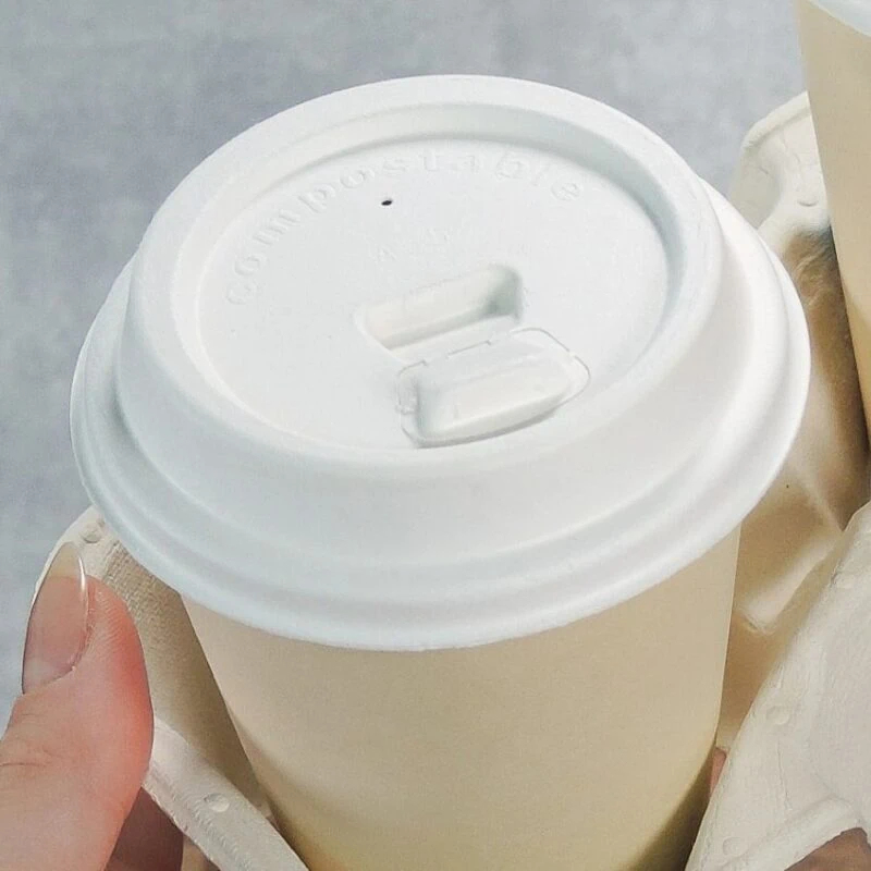 8oz. Bagasse Pulp Flip Lids - Image 2