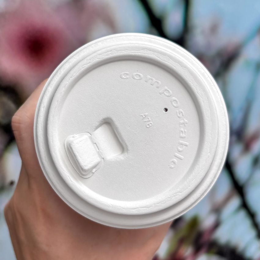 12oz. Bagasse Pulp Flip Lids - Image 2